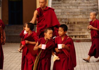 Students Buddhist monks at Bylakuppe Monastery - Tibetan settlement in Karnataka - Mysore - Karnataka - South - India
